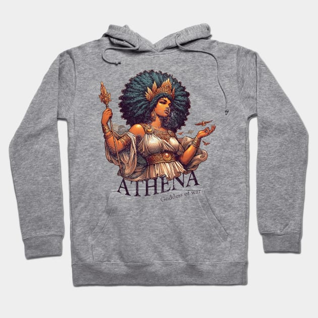 Athena Afro: Goddess of War Hoodie by 3coo